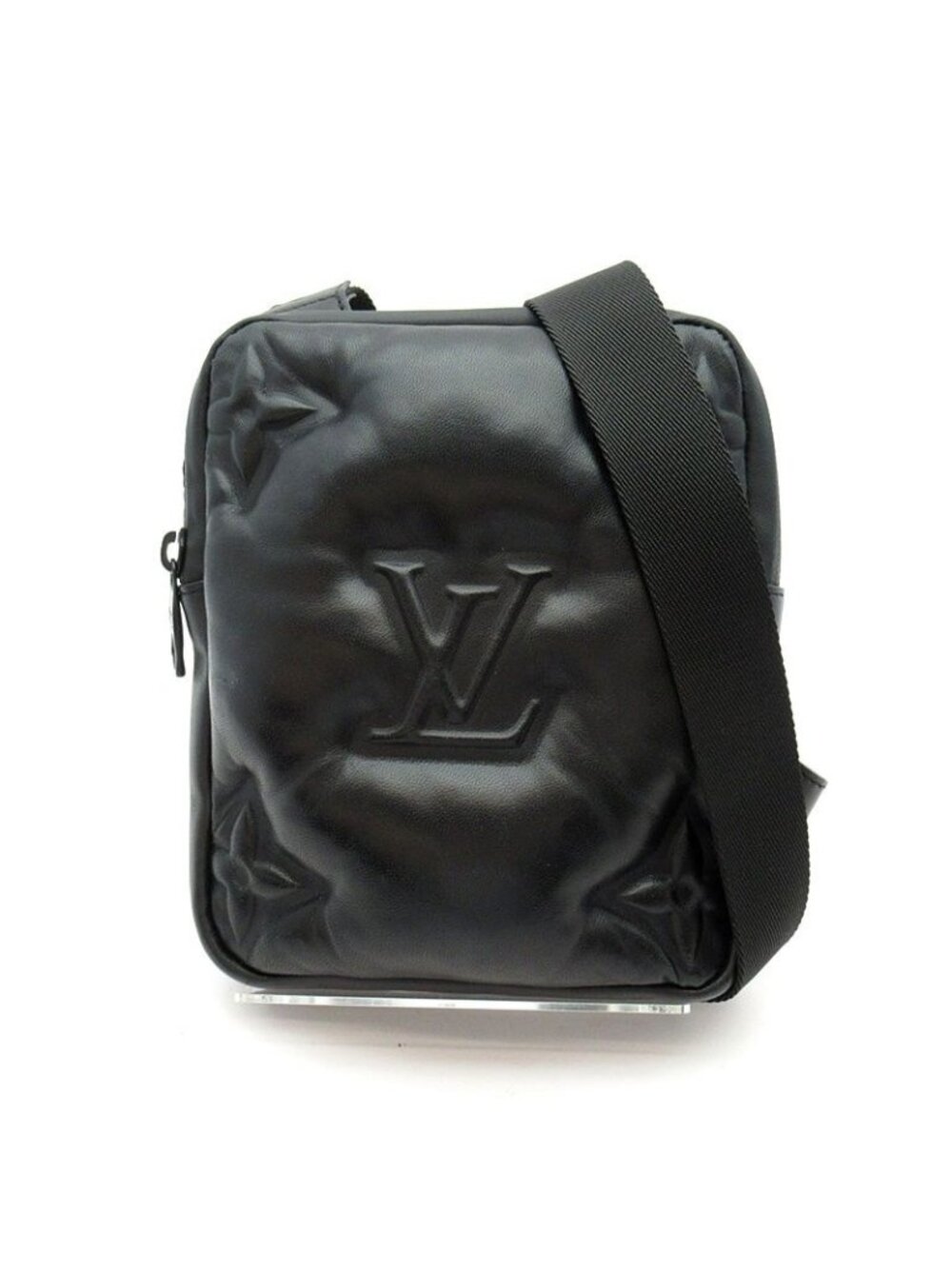 Louis Vuitton Asymmetrical Sling Bag Lambskin Black